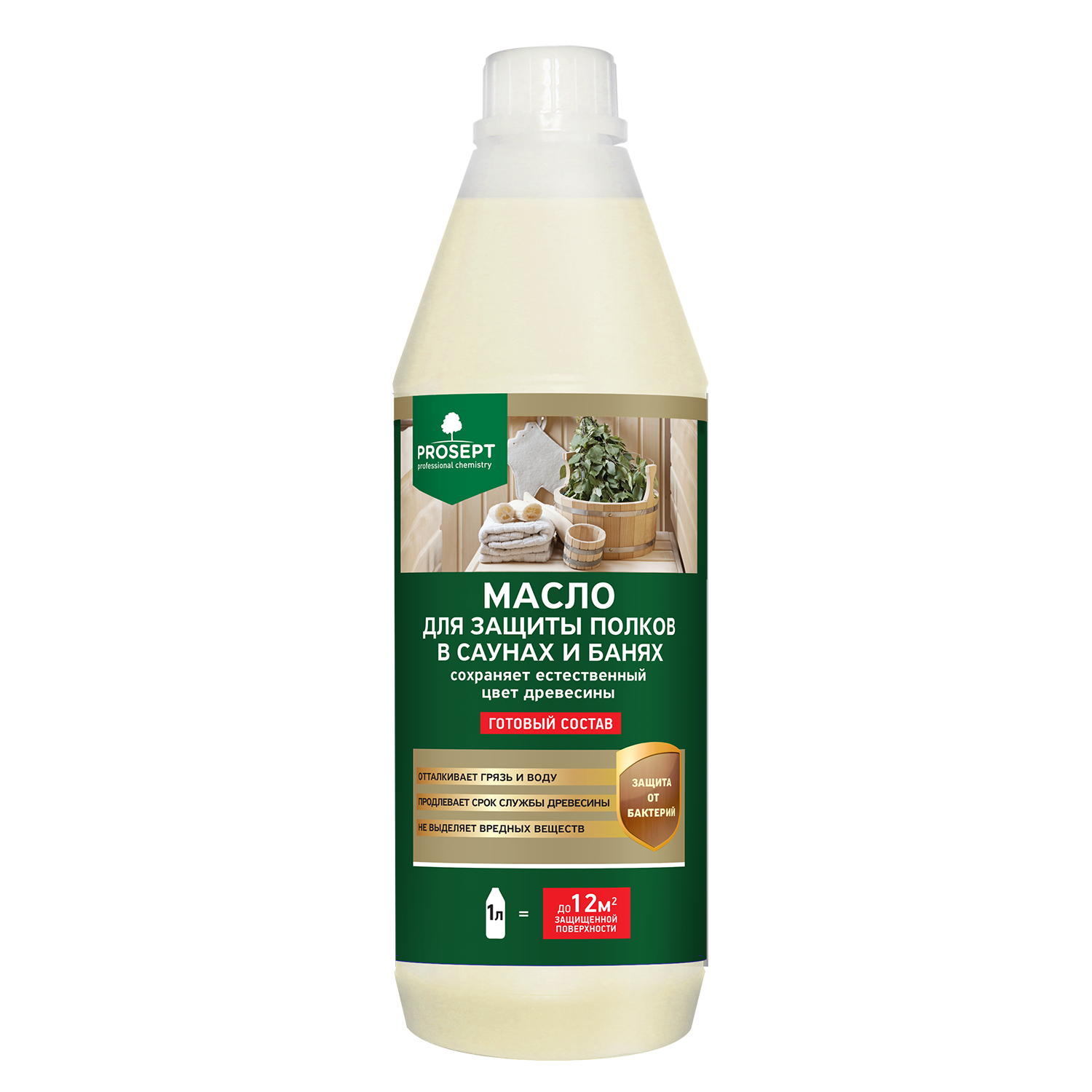 Изображение товара Масло для защиты полков в саунах и банях PROSEPT SAUNA OIL 1л бес запаха