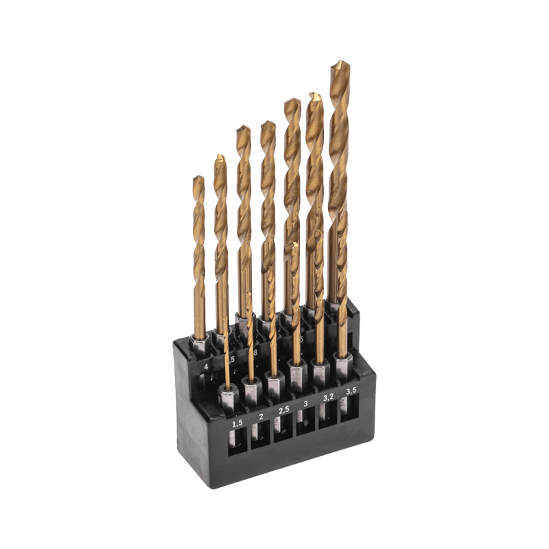 Изображение товара Набор сверл по металлу, 1,5-6,5 мм (через 0,5 мм, 3,2 мм, 4,8 мм), HSS, ТИТАН 13 шт Kranz