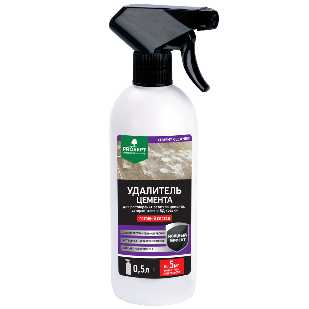 Изображение товара Удалитель цемента prosept cement cleaner для каф. кирпич. стекл. металл. 0,5л