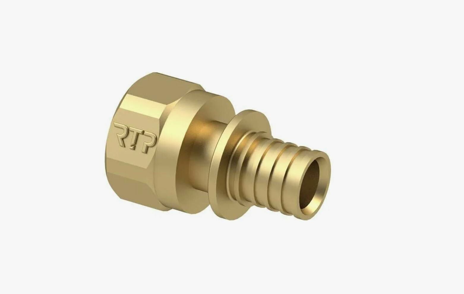 Изображение товара Муфта аксиальная латунь внутренняя резьба 20х1/2 свертка желтая RTP
