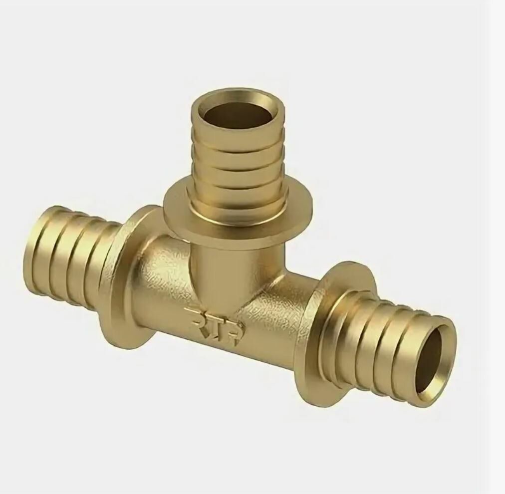 Изображение товара Тройник переходной аксиальный латунь 16х20х16 желтый RTP 34814