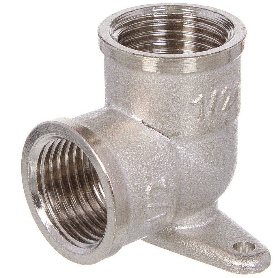 Изображение товара Латунный угольник RTP с внутренней резьбой 1/2 90° никель