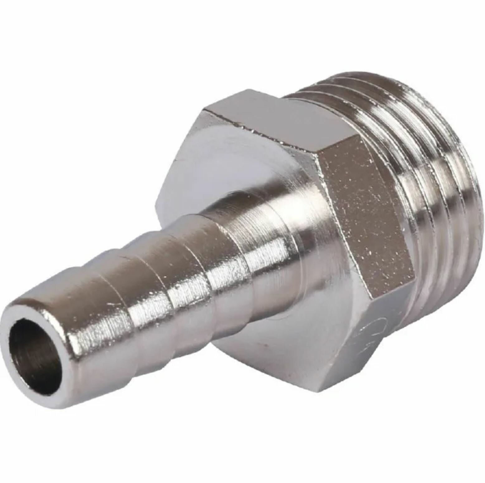 Изображение товара Штуцер для шланга латунь наружная резьба 18х1/2 дюйма RTP никель