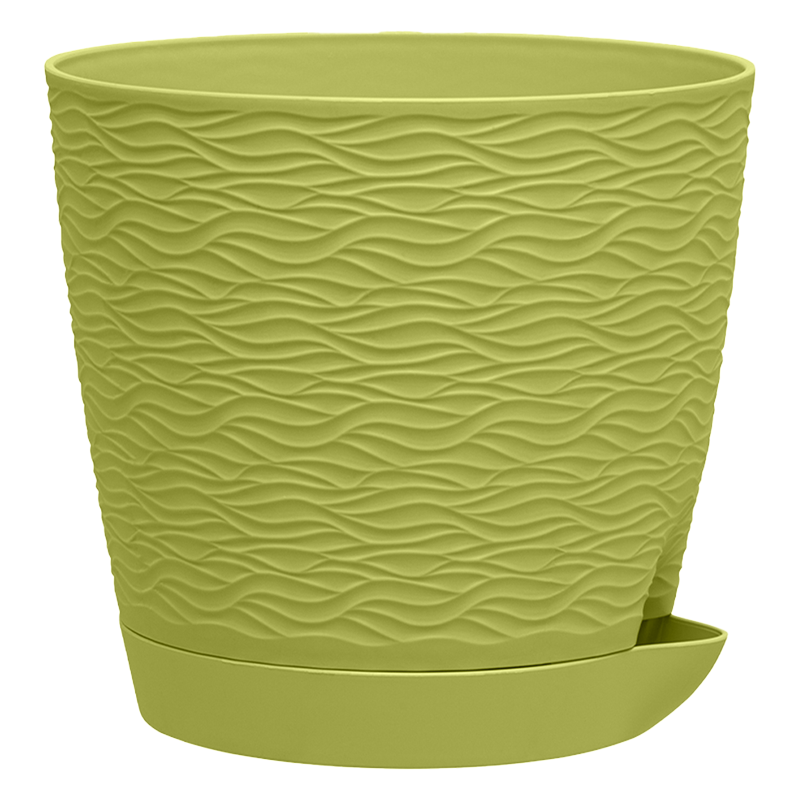 Изображение товара Кашпо Блюз 1,5л фисташковый стильное пластиковое для растений