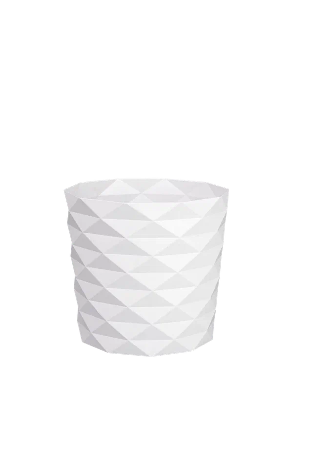 Изображение товара Кашпо Диамант 3л белое, стильное для дома и офиса