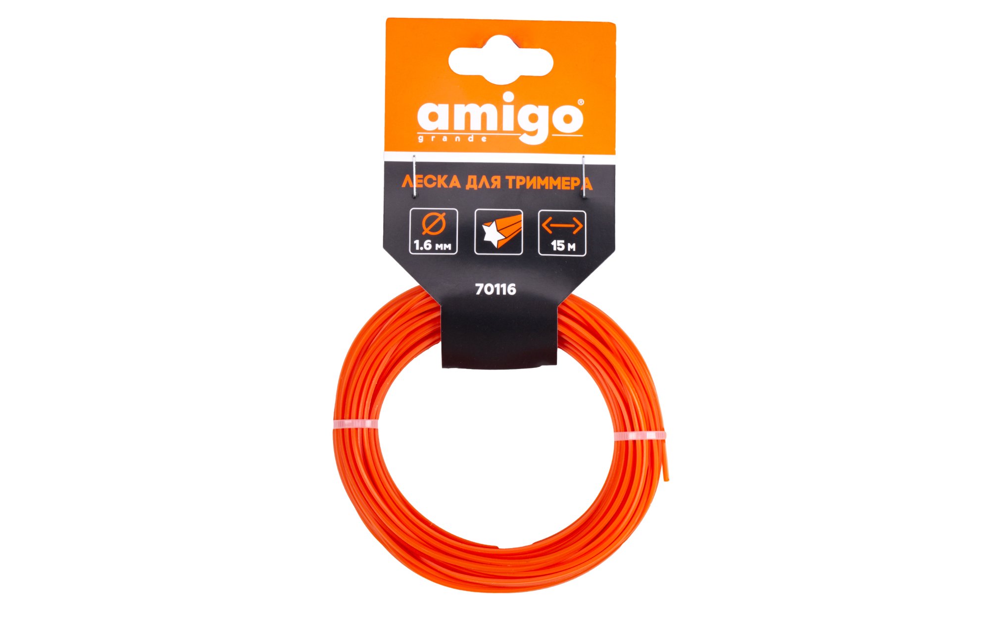 Изображение товара Леска для триммера Amigo Звезда 1,6 мм 15 м 70116