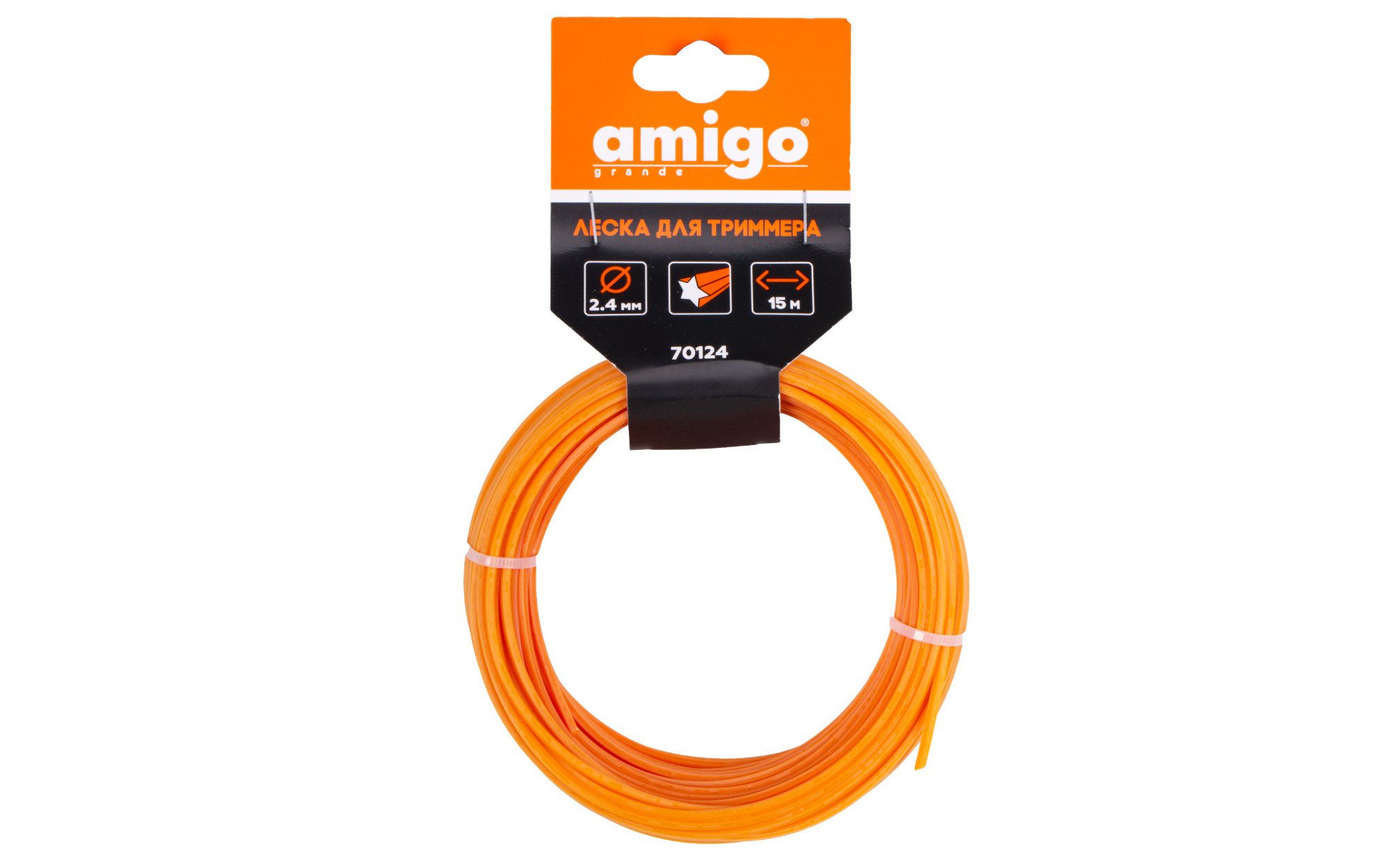 Изображение товара Леска для триммера Amigo Звезда 2,4 мм 15 м 70124