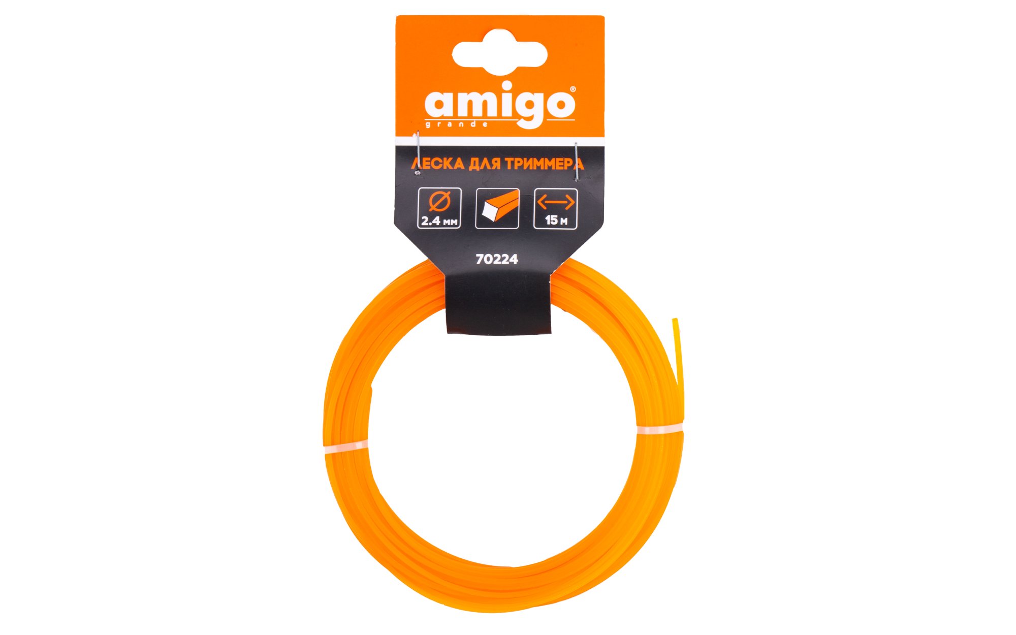 Изображение товара Леска для триммера Amigo Квадрат 2,4 мм 15 м 70224