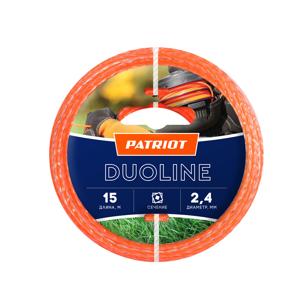 Изображение товара Леска для триммера Patriot Duoline 2,4 мм 15 м Квадрат 805401161