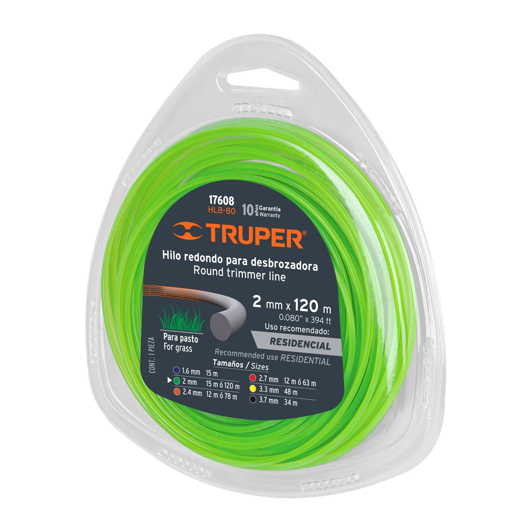 Изображение товара Леска для триммера Truper Круг 2 мм 15 м 17606