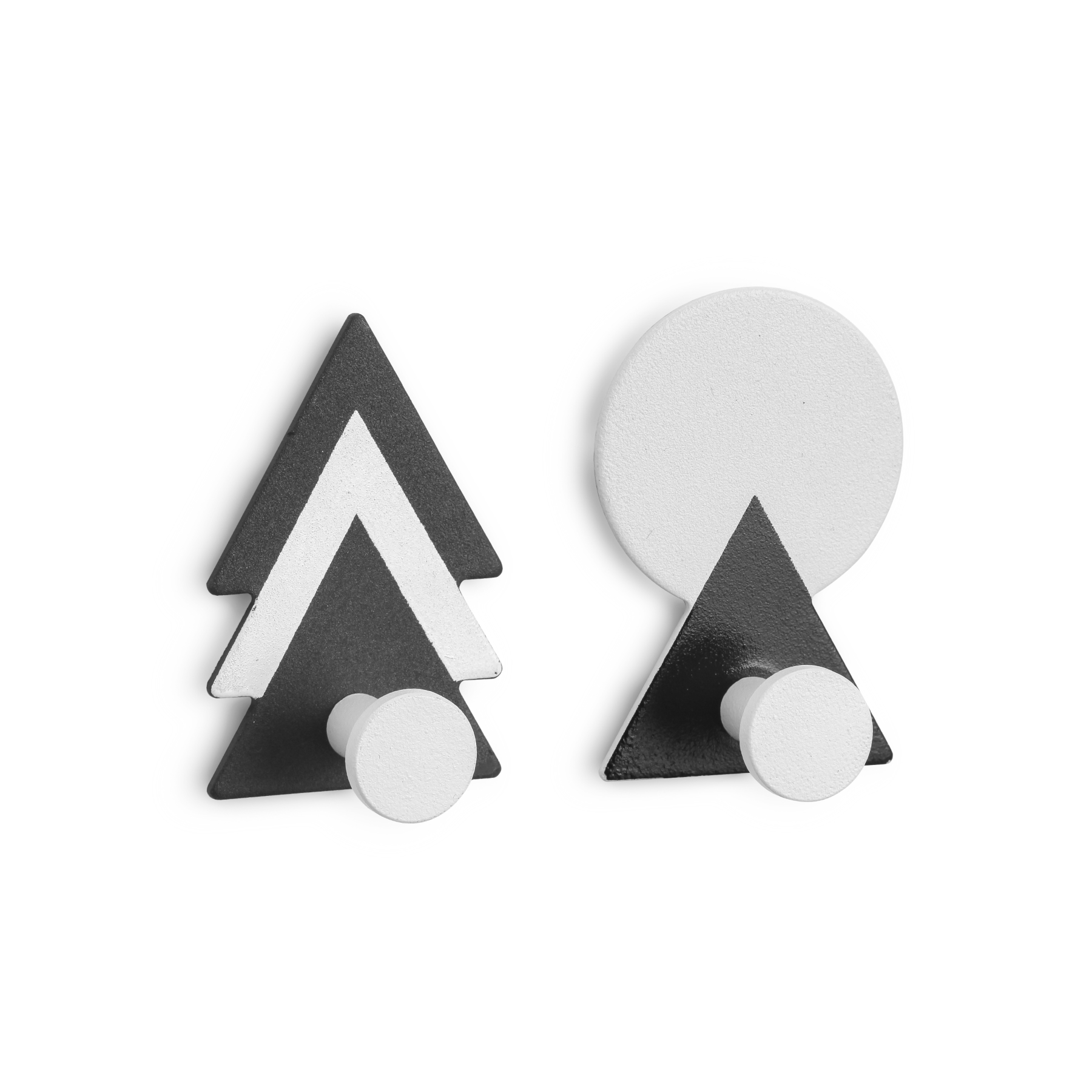 Изображение товара Крючки из нержавеющей стали MOUNT FOREST на липкой ленте, черно-белые, 2 шт