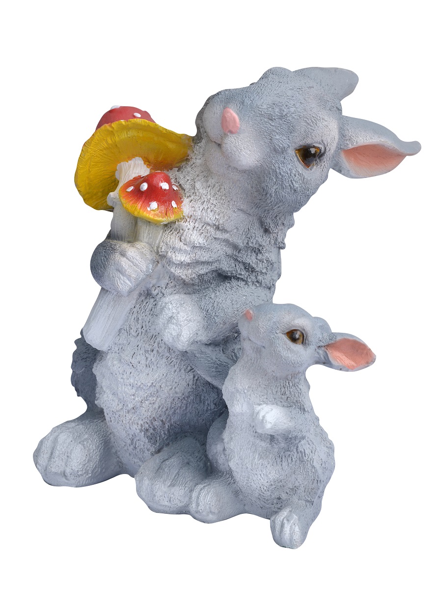 Изображение товара Зайцы с грибами, размер 27*23*21 см