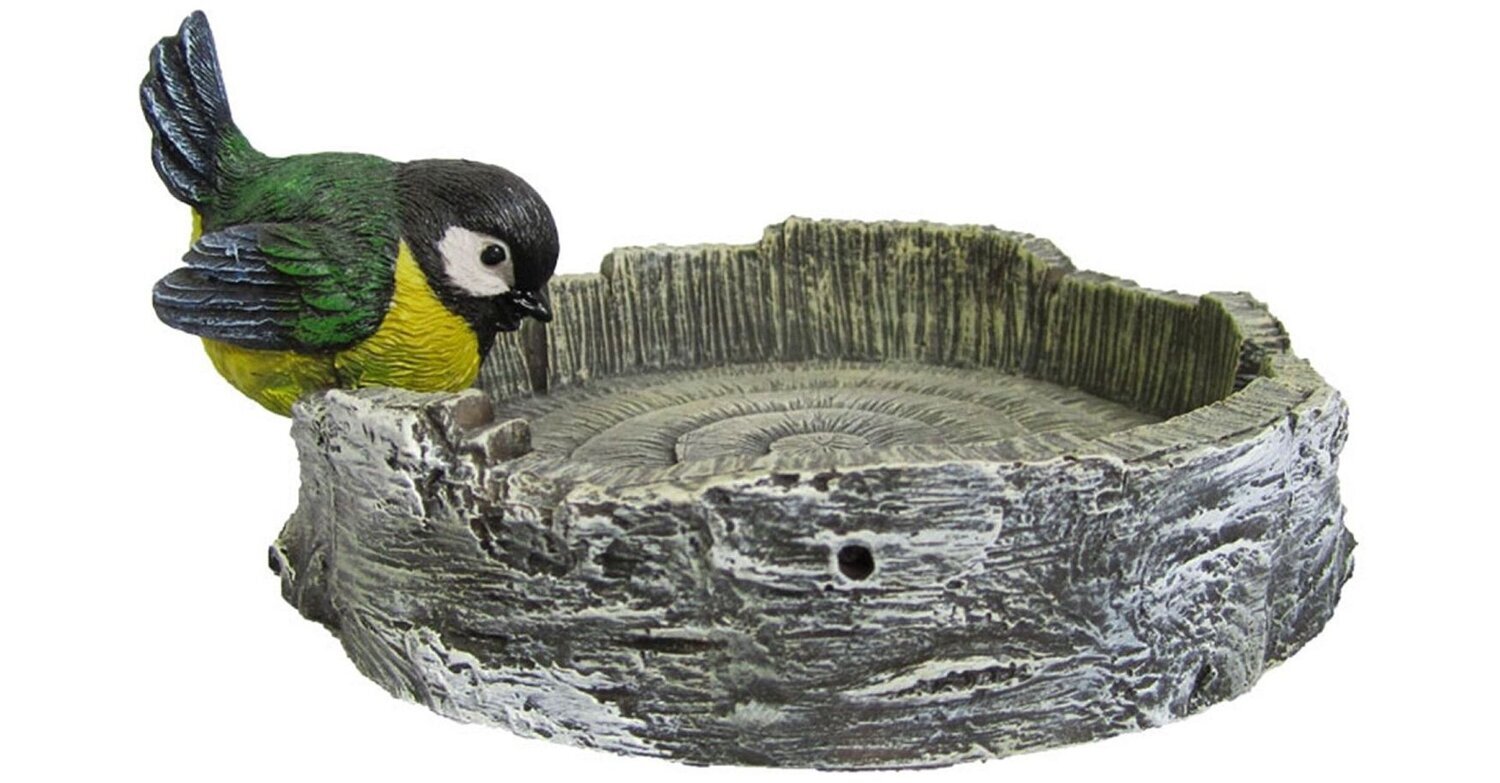 Изображение товара Декоративная кормушка с птичкой 15x9x9 см из полистоуна для сада и интерьера