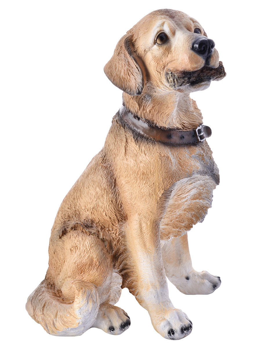 Изображение товара Декоративная фигурка собаки из полистоуна, 37х27х22 см, для интерьера и сада