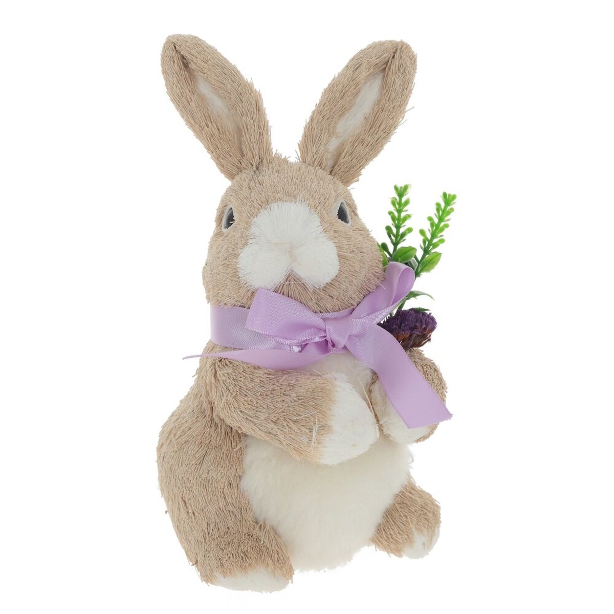 Изображение товара Фигурка декоративная "Зайчик с бантиком", бежевый, высота 19 см