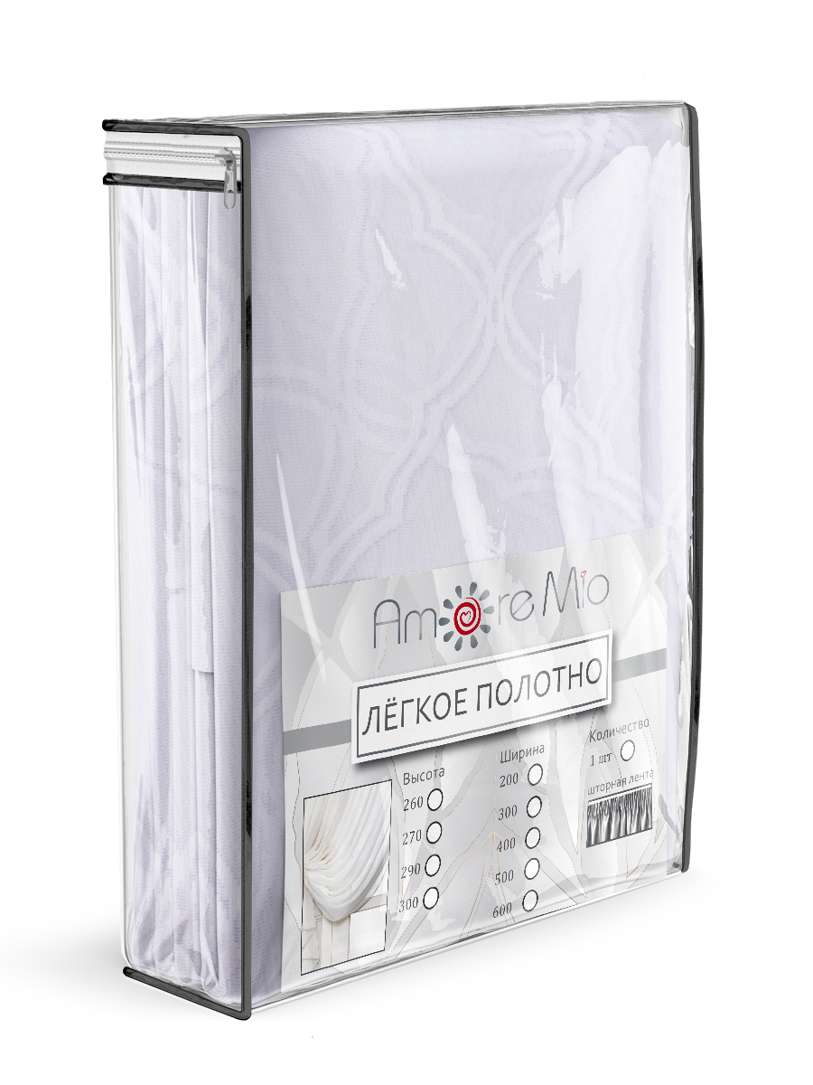 Изображение товара Тюль Classic 300*260см Amore Mio белая полупрозрачная легко крепится