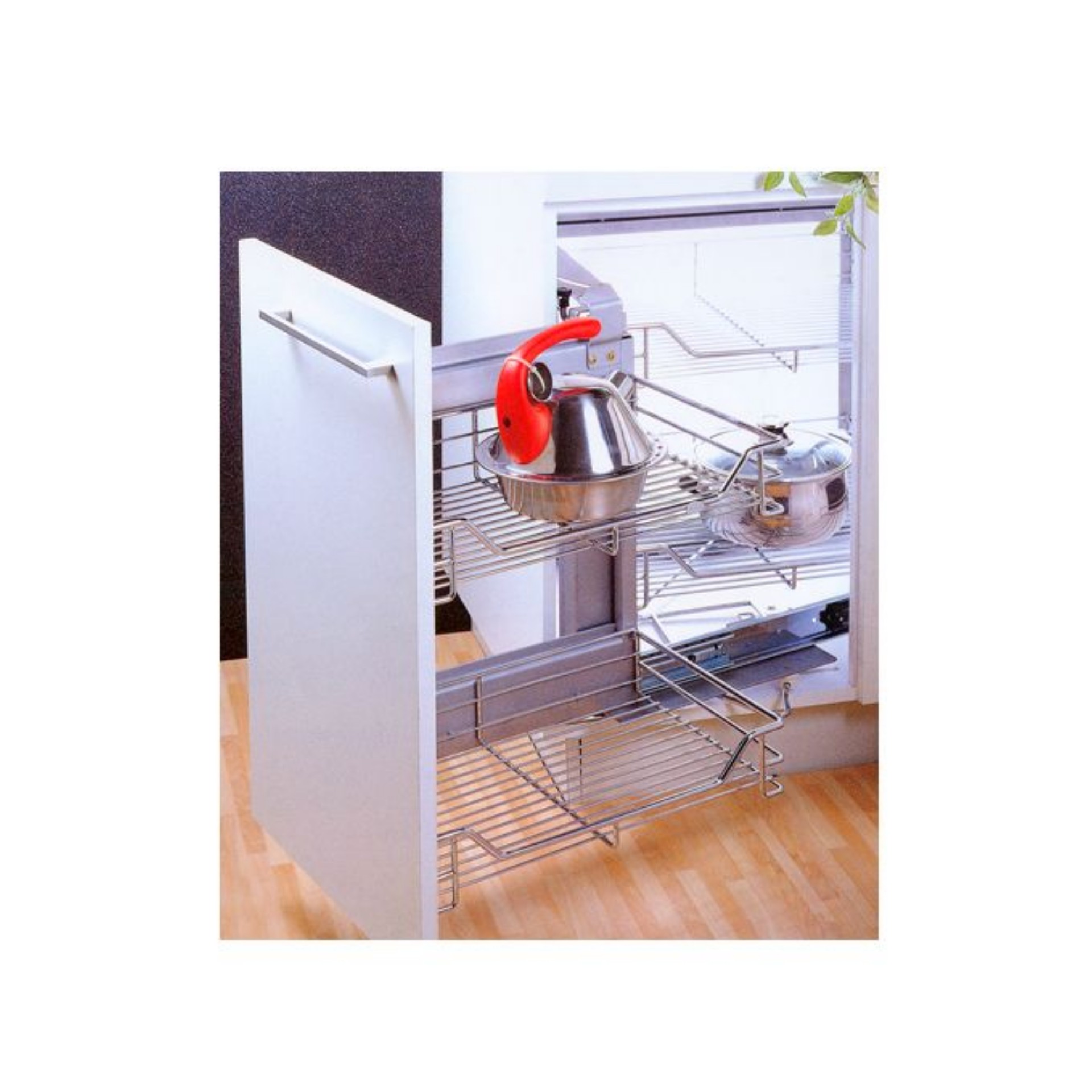 Изображение товара Волшебный уголок ALBA 860-960 мм левый с доводчиком из металла хромированный