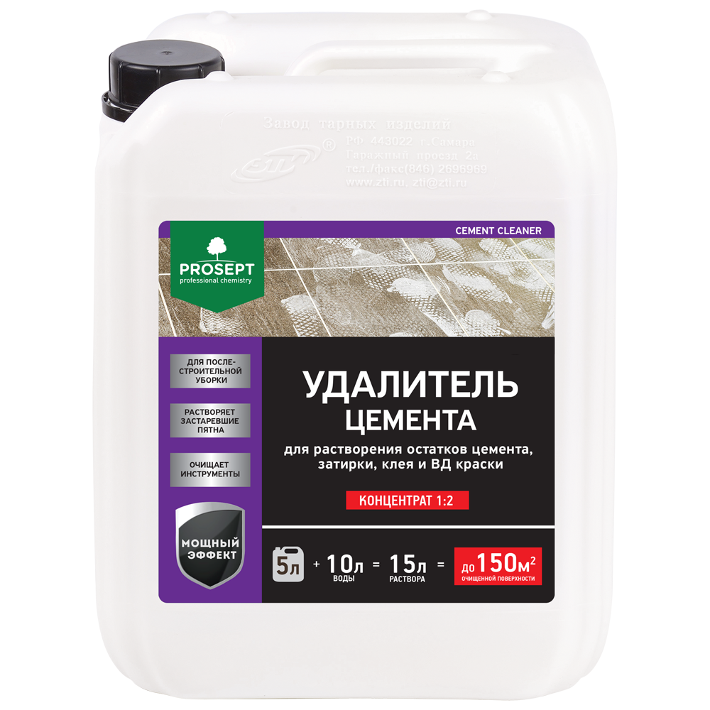 Изображение товара Удалитель цемента PROSEPT CEMENT CLEANER концентрат 1:2 5 л для строительных загрязнений