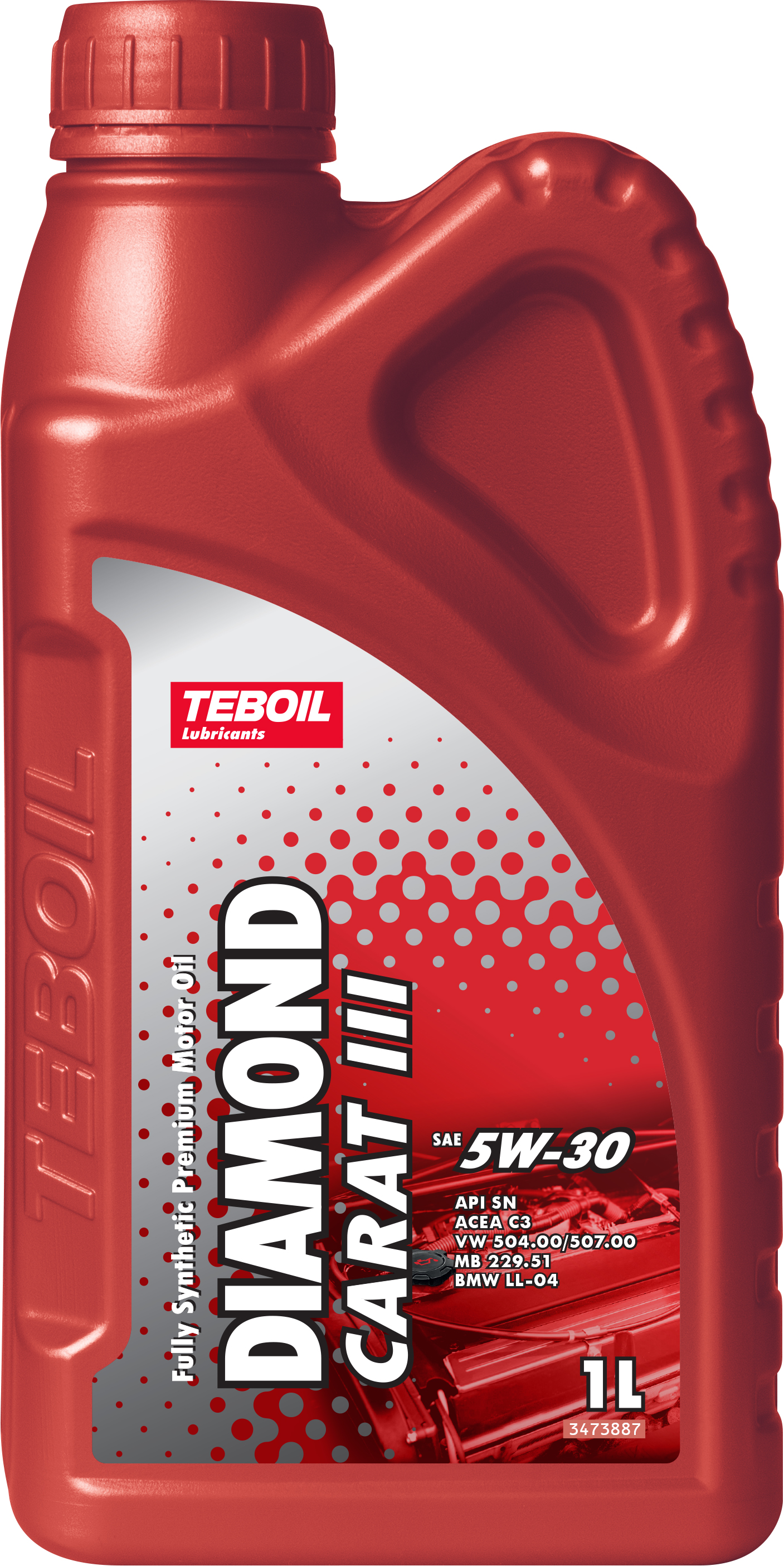 Изображение товара Моторное синтетическое масло TEBOIL Diamond Carat III 5W-30, 1 л для бензиновых и дизельных двигате
