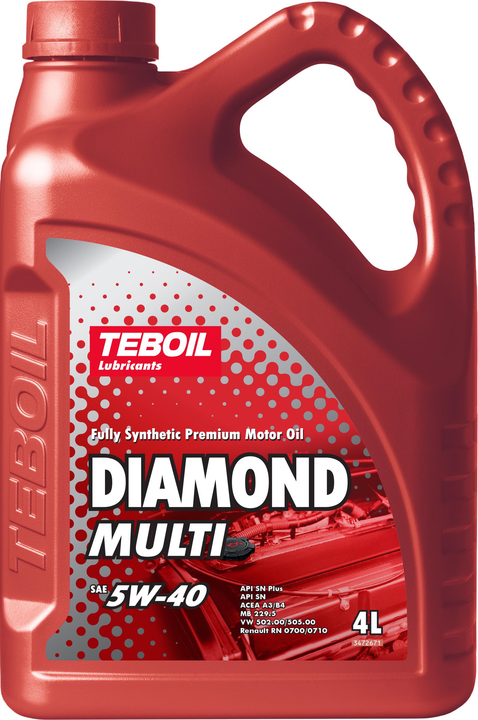 Изображение товара Моторное масло TEBOIL Diamond Multi 5W-40 4 л синтетика для бензиновых и дизельных двигателей