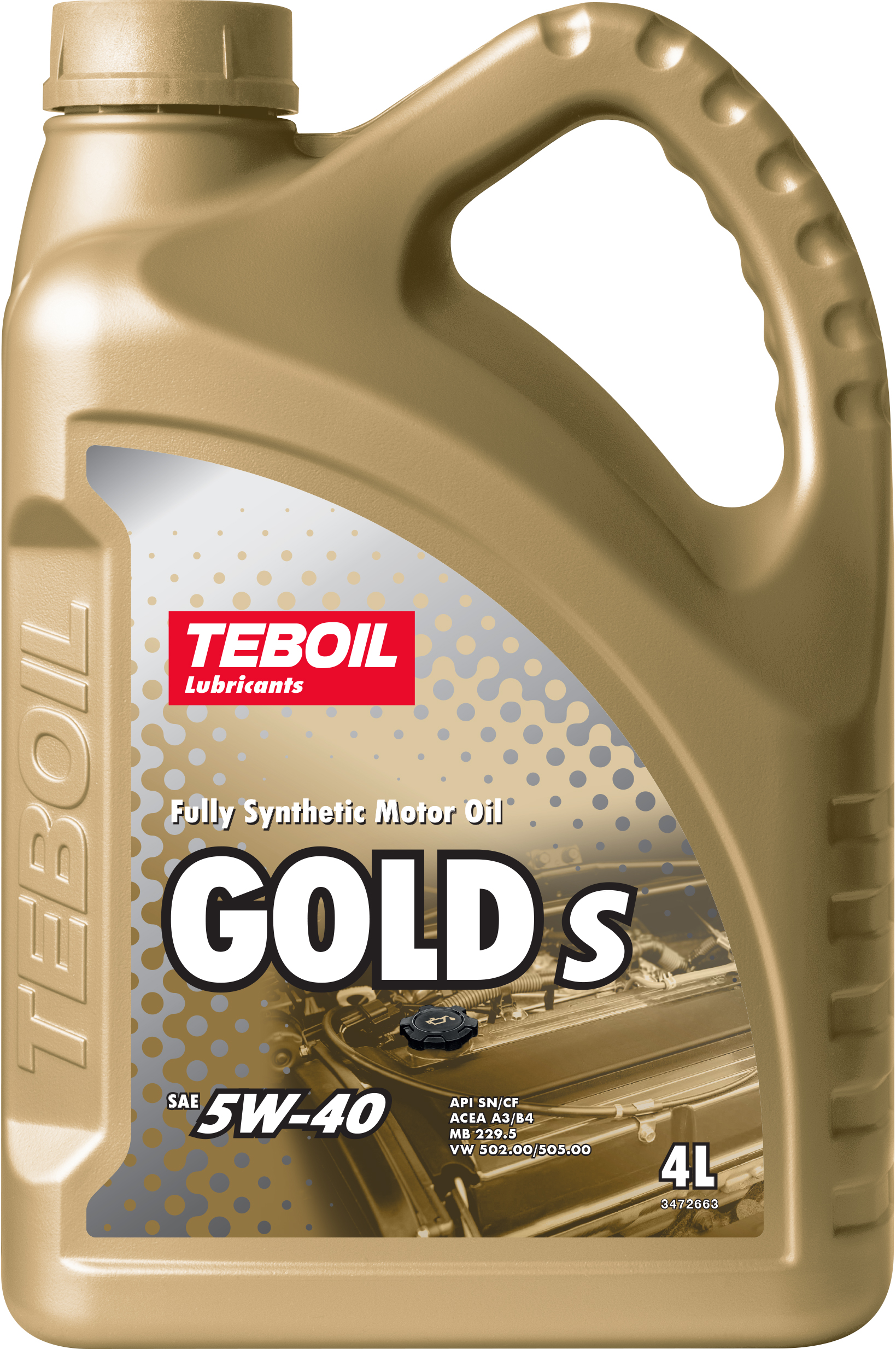 Изображение товара Моторное масло TEBOIL Gold S 5W-40 4 л для бензиновых и дизельных двигателей