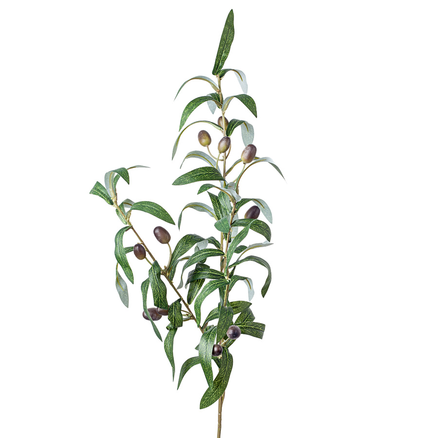 Изображение товара Ветка оливы 72 см зеленая искусственная для декора