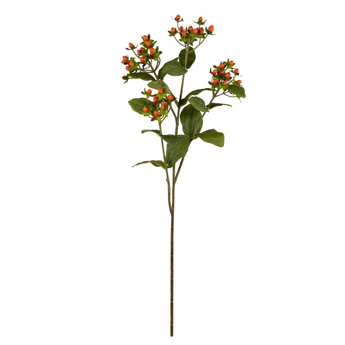 Изображение товара Ветка цветущая 84 см оранжевая для декора интерьера