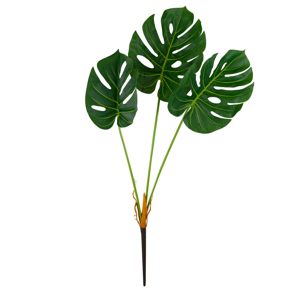 Изображение товара Искусственные листья монстеры на встаке 70 см зеленые - декоративный элемент для интерьера и меропр