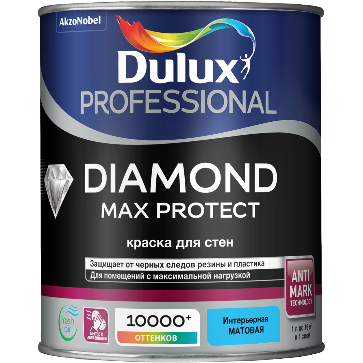 Изображение товара Краска Dulux Professional Diamond Max Protect мат BW 1л для стен