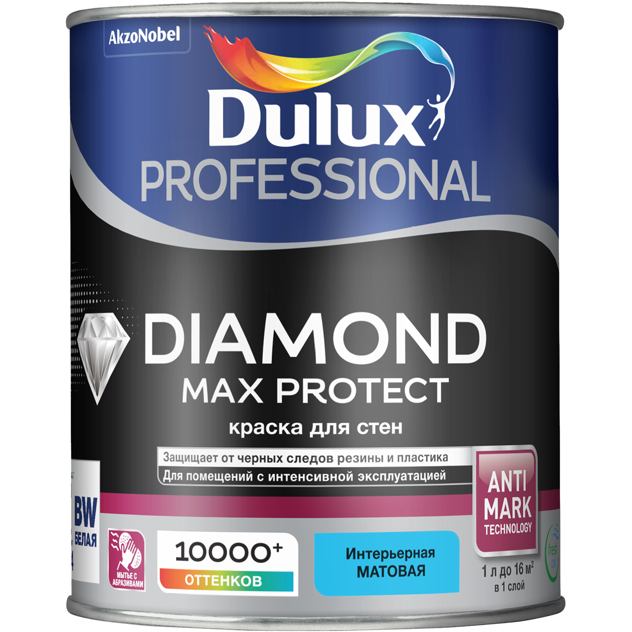 Изображение товара Краска Dulux Professional Diamond Max Protect мат BC 0,9л для общественных помещений