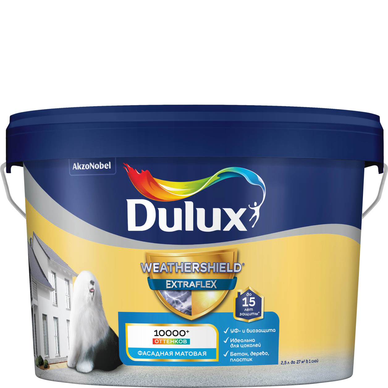 Изображение товара Краска ФАСАД Dulux Weathershield Extraflex BW 2,5л