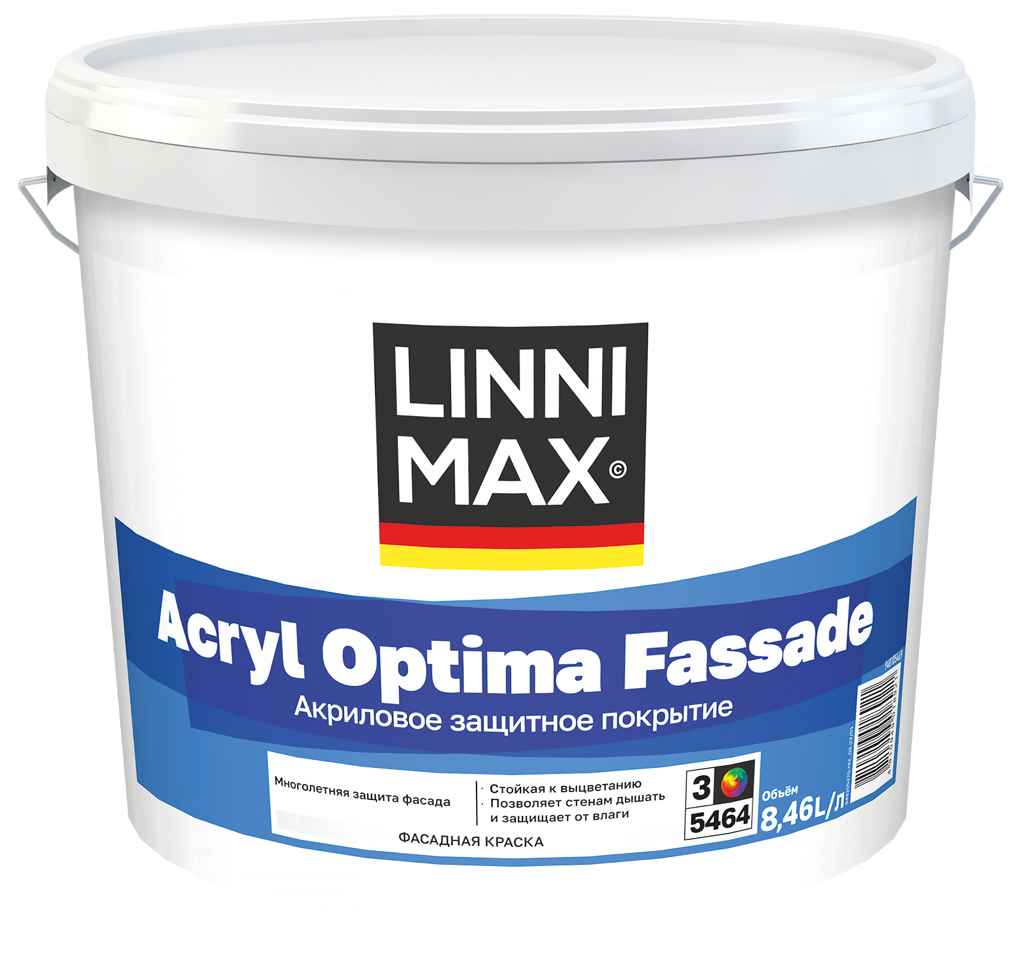 Изображение товара Краска водно-дисперсионная LINNIMAX Acryl Optima Fassade 8,46 л
