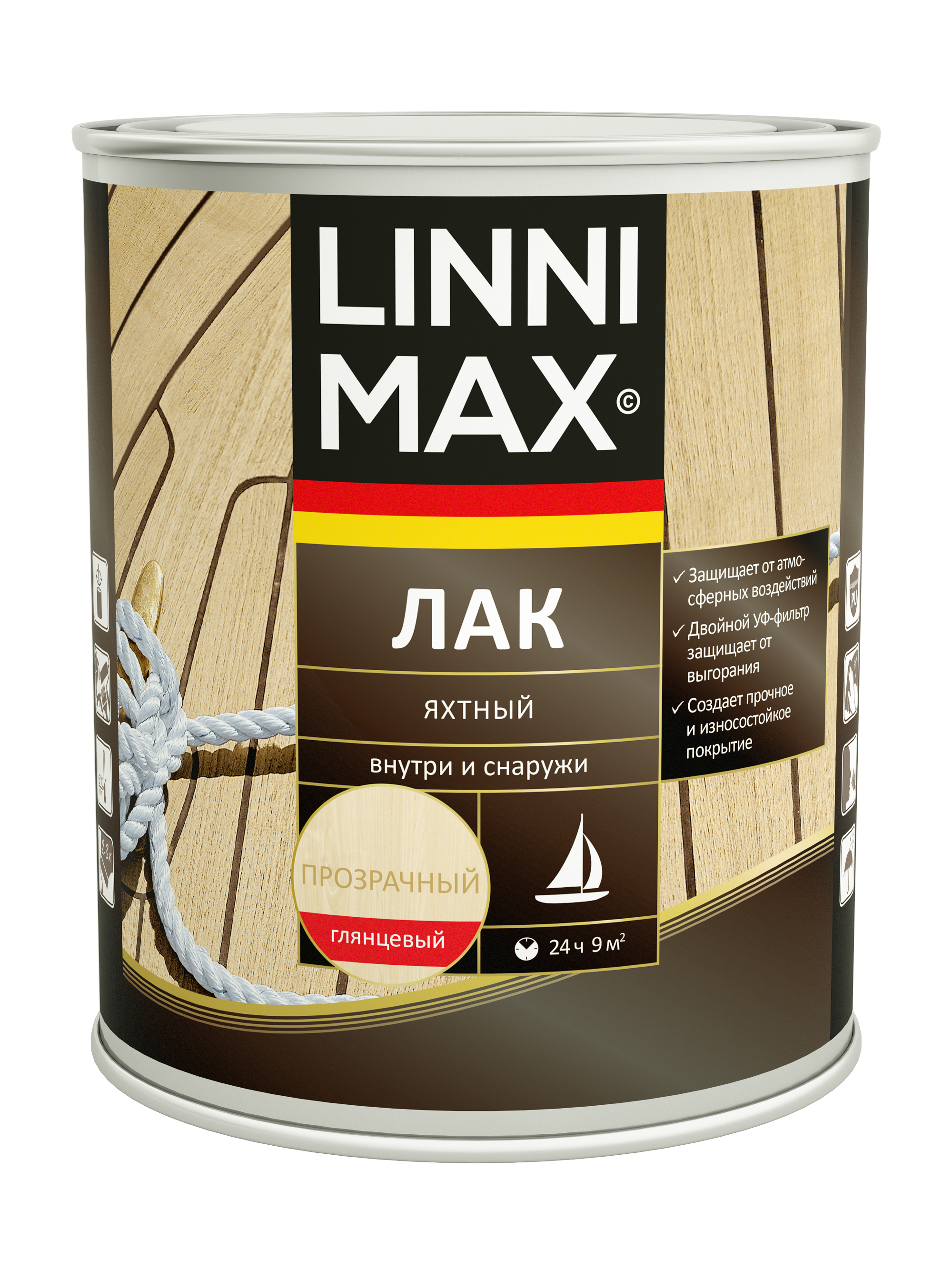 Изображение товара Лак алкидно-уретановый LINNIMAX Яхтный глянцевый 0,75 л