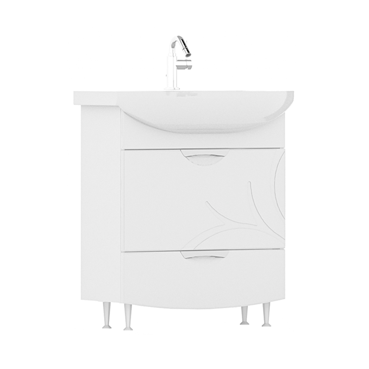 Изображение товара Тумба напольная Adel 60.2Y Палермо белая для ванной с раздвижными дверями