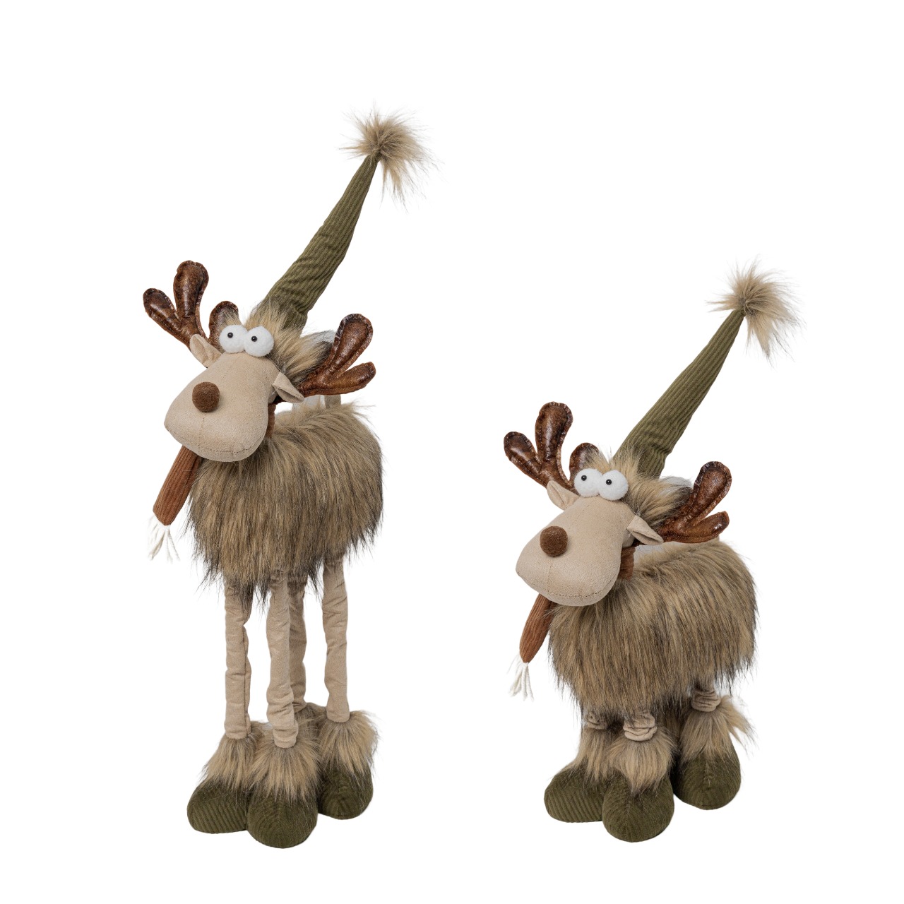 Изображение товара Новогодний пушистый олень на регулируемых ногах 50-71 см