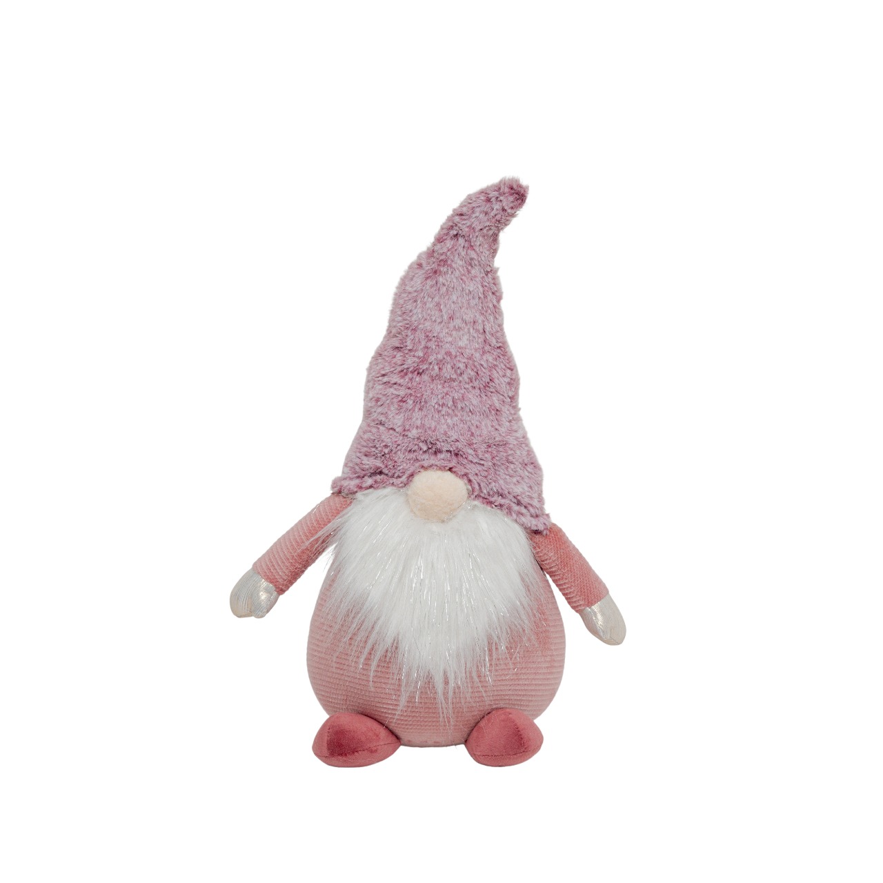 Изображение товара Новогодний декор Санта в розовом плюшевом колпаке, 40 см, праздничный украшение