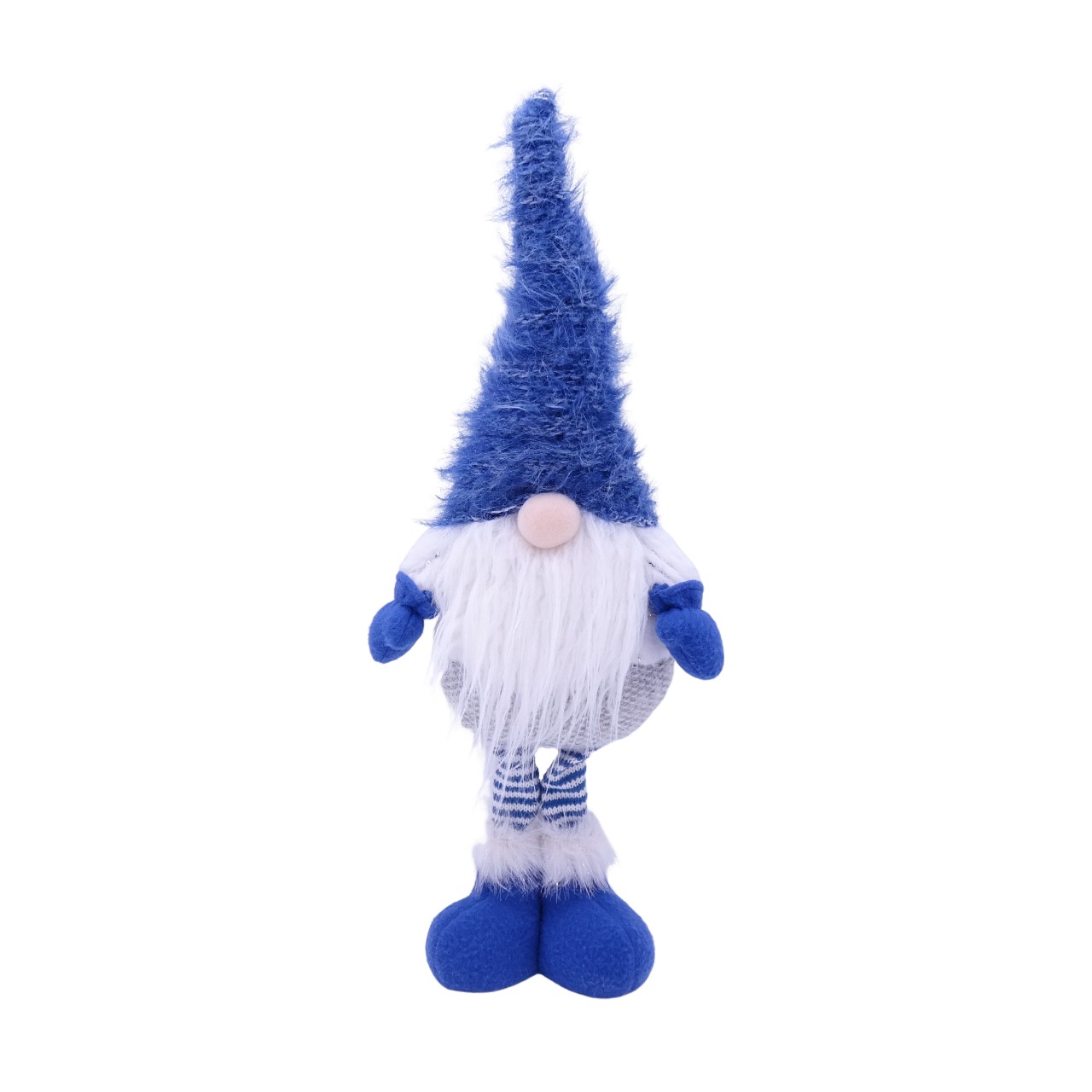Изображение товара Новогодний декор Санта в синем колпаке 50 см - яркий праздничный элемент