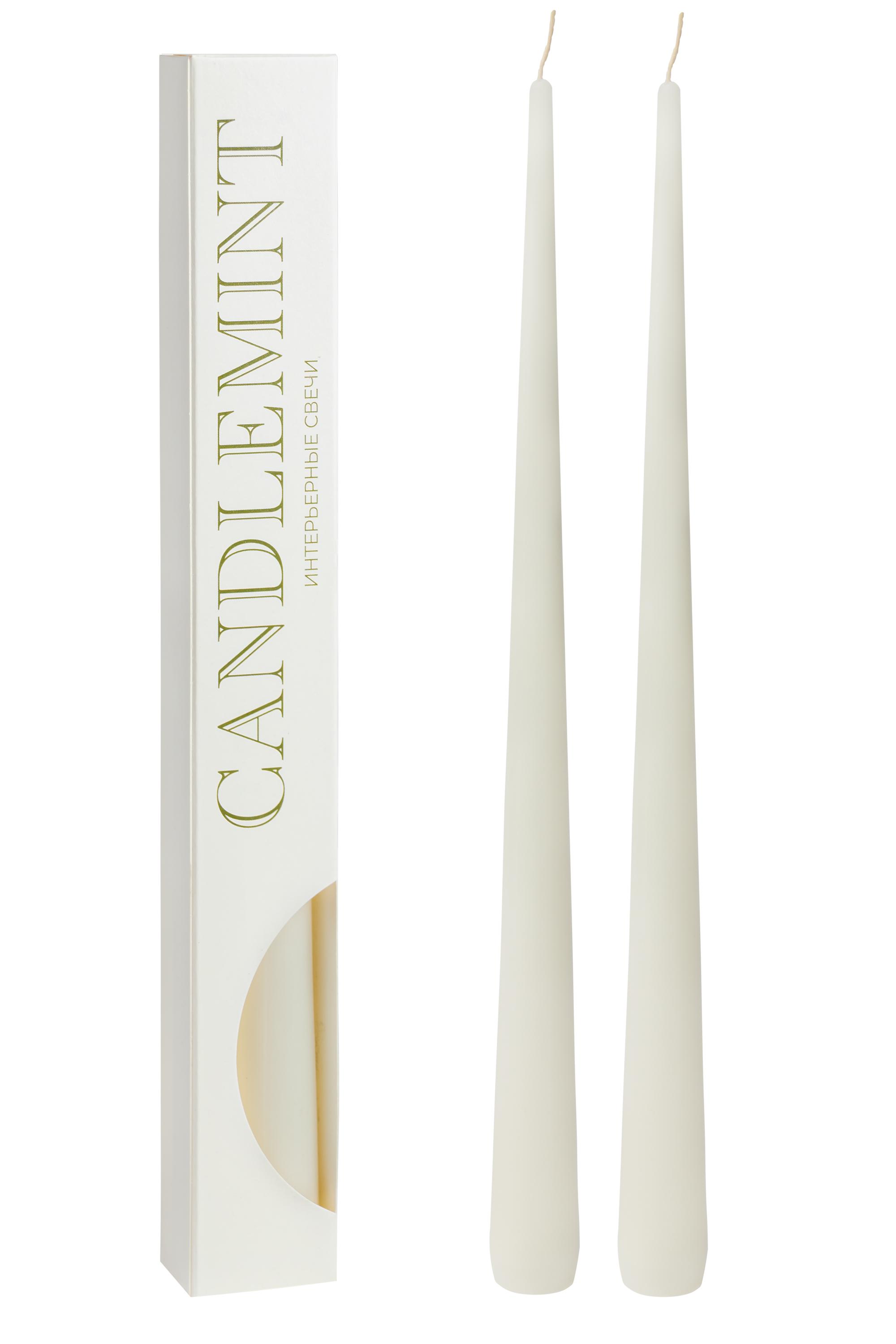 Изображение товара Набор конусных свечей Candlemint молочный 29 см 2 шт дизайн и уют