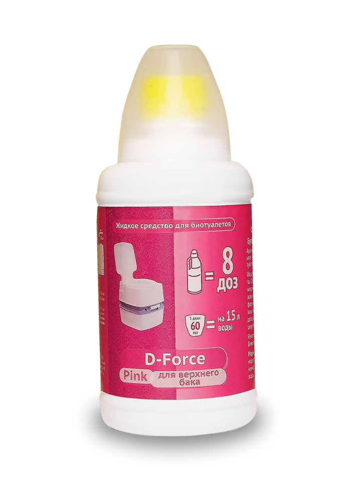 Изображение товара Жидкое средство для биотуалетов D-Force Pink 0,5л для верхнего бака