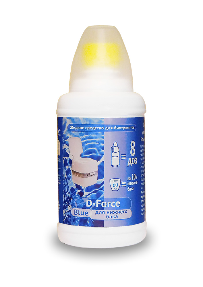 Изображение товара Жидкое средство для биотуалетов D-Force Blue 0,5л - чистота и комфорт