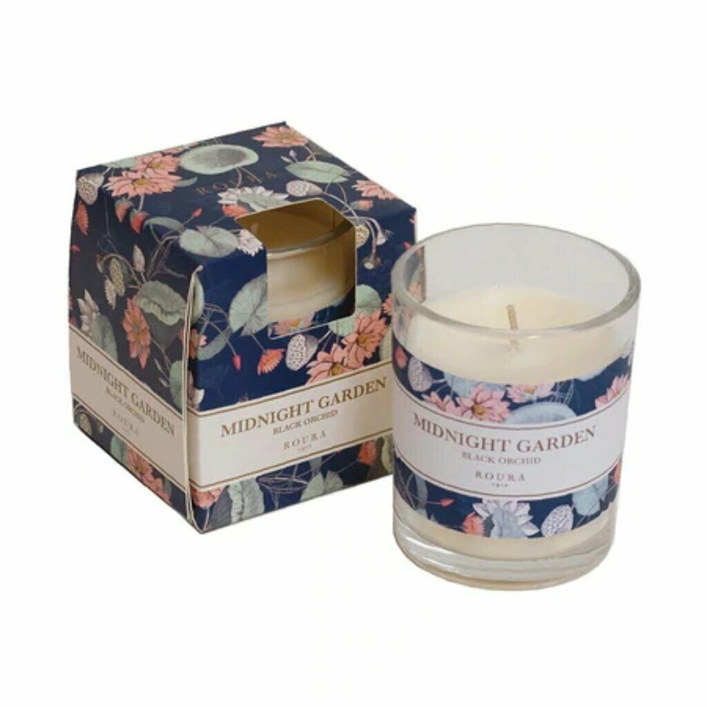 Изображение товара Ароматическая свеча в стакане Полуночный сад ROURA 30 часов горения