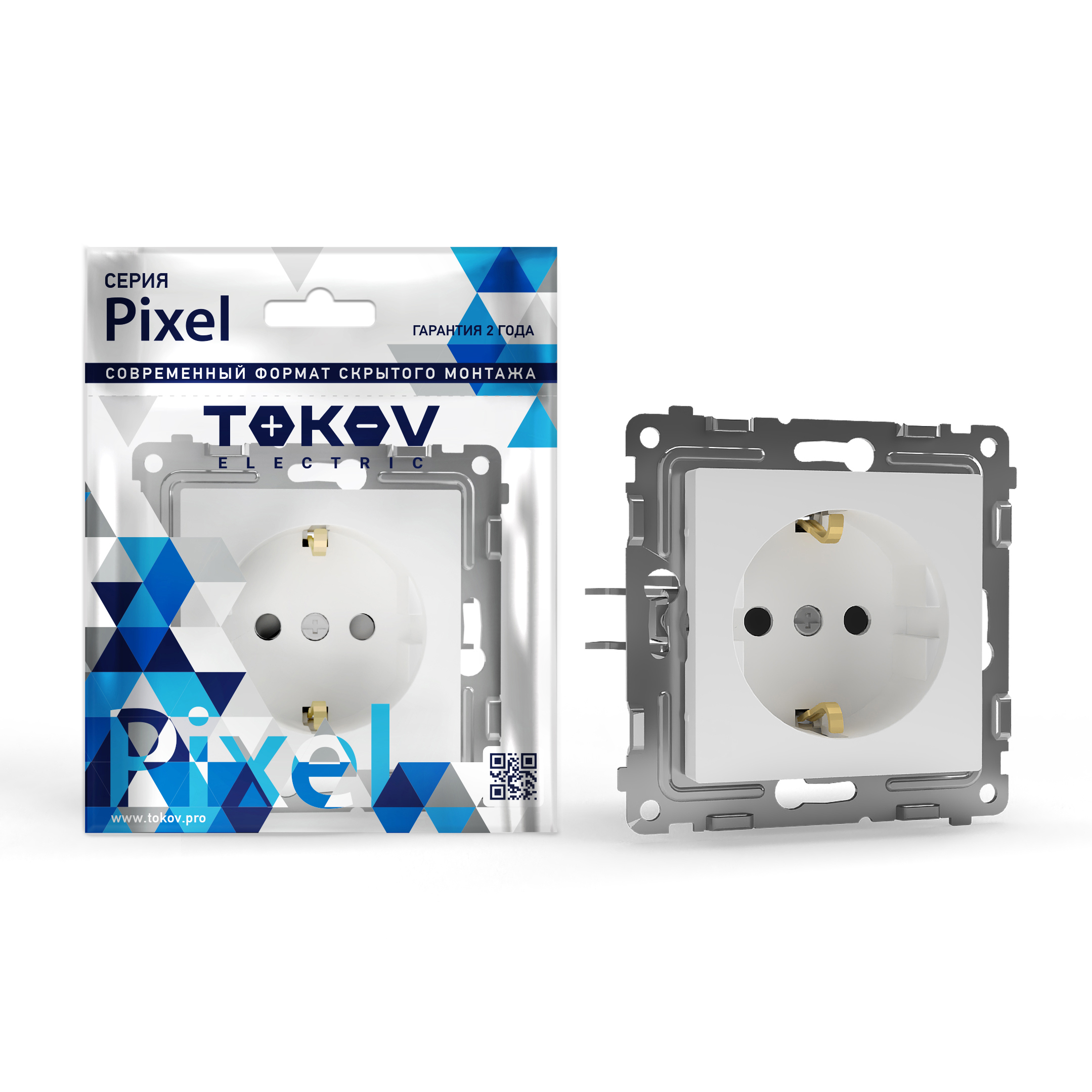 Изображение товара Розетка электрическая TOKOV ELECTRIC PIXEL 1791367 белый