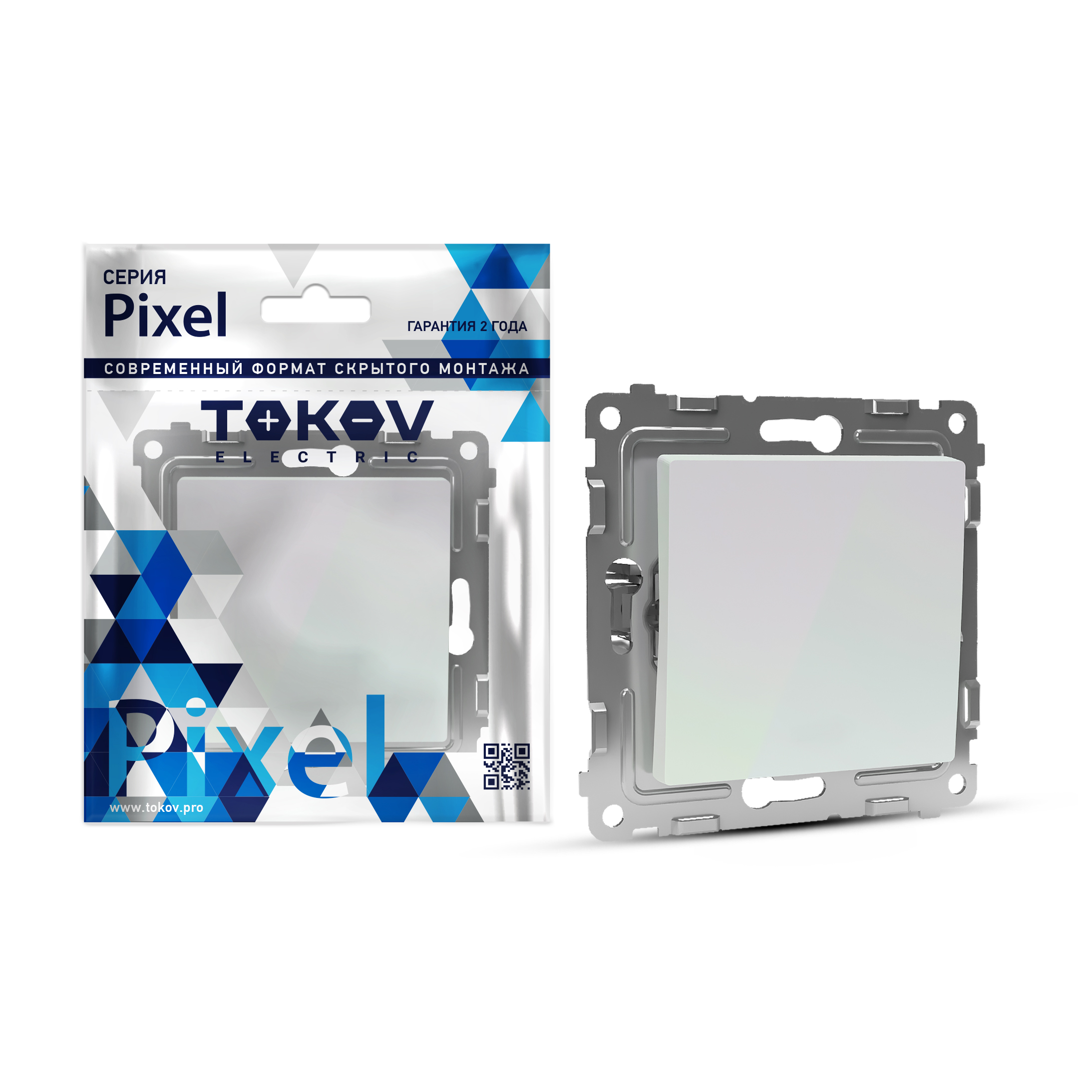Изображение товара Выключатель 1-клавишный TOKOV ELECTRIC PIXEL 1792285 перламутр