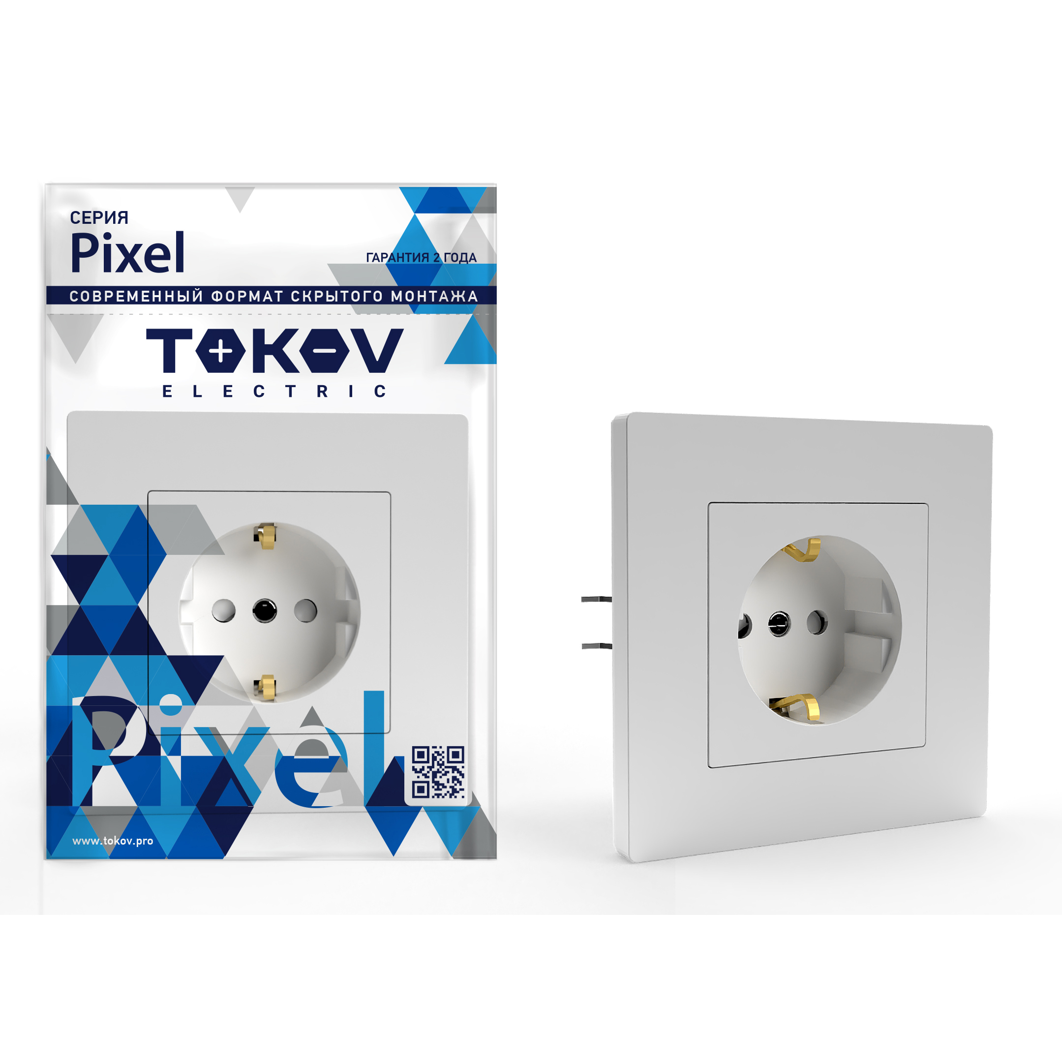 Изображение товара Розетка электрическая TOKOV ELECTRIC PIXEL 1791366 белый