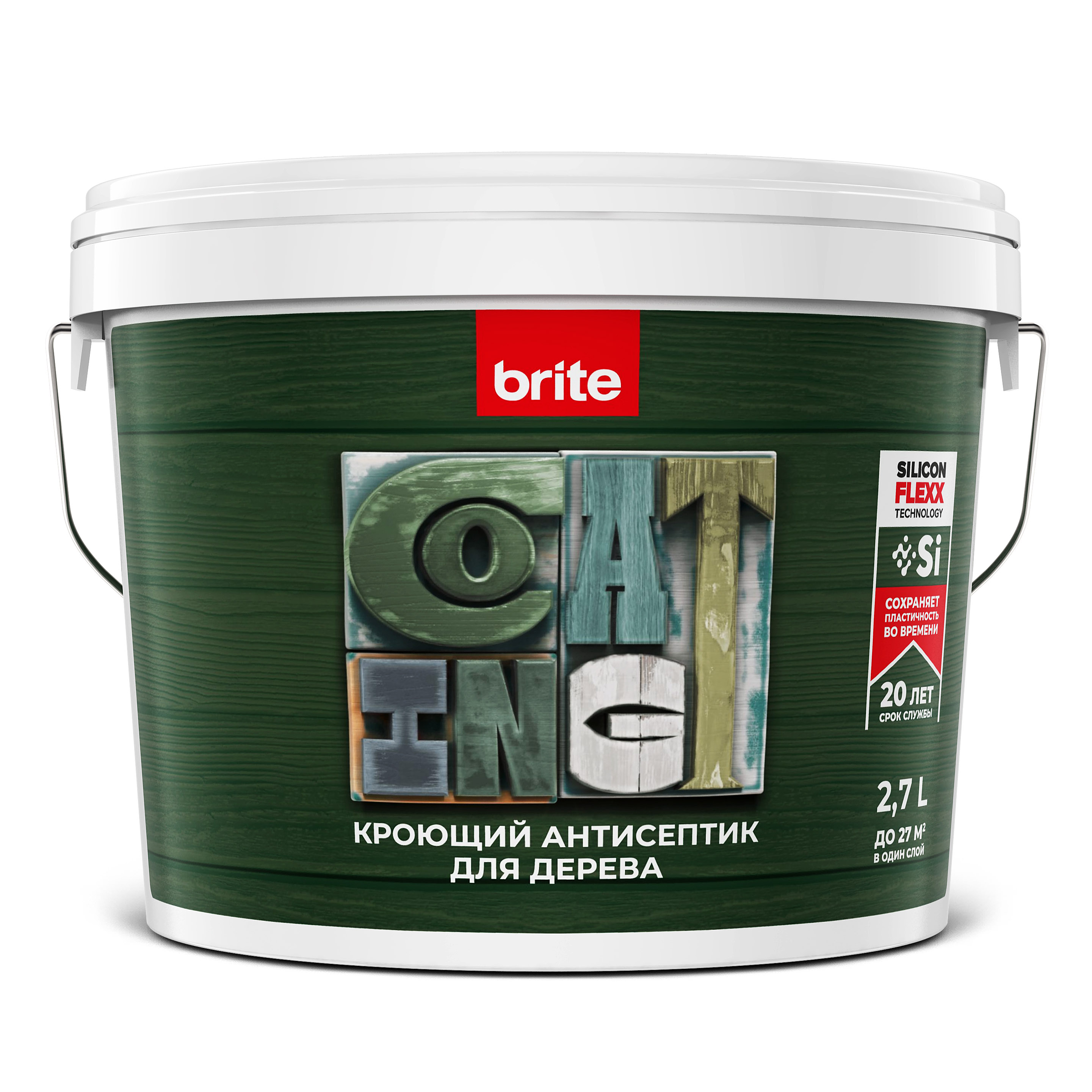 Изображение товара Антисептик BRITE FLEXX для дерева кроющий база С 2,7 л — защитное покрытие для дерева