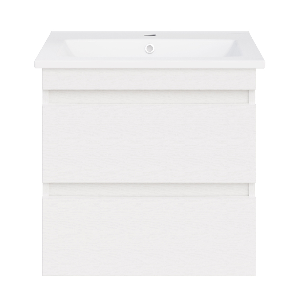 Изображение товара Подвесная тумба для ванной Лира 60 белая с выдвижными дверцами