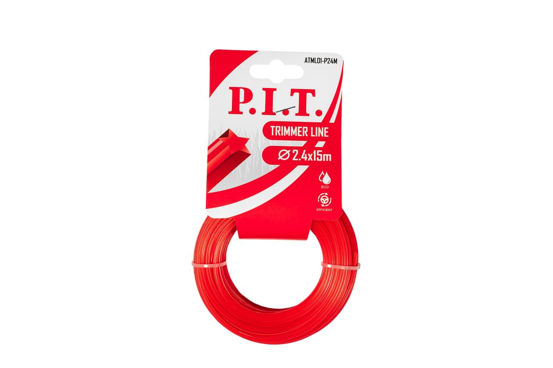 Изображение товара Леска для триммера P. I. T. звезда 15 м 2, 4 мм ATML01-P24M надежная леска для садовых работ