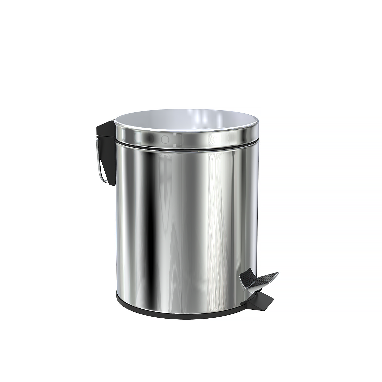 Изображение товара Ведро для мусора с педалью хром 5л нержавеющая сталь современный дизайн