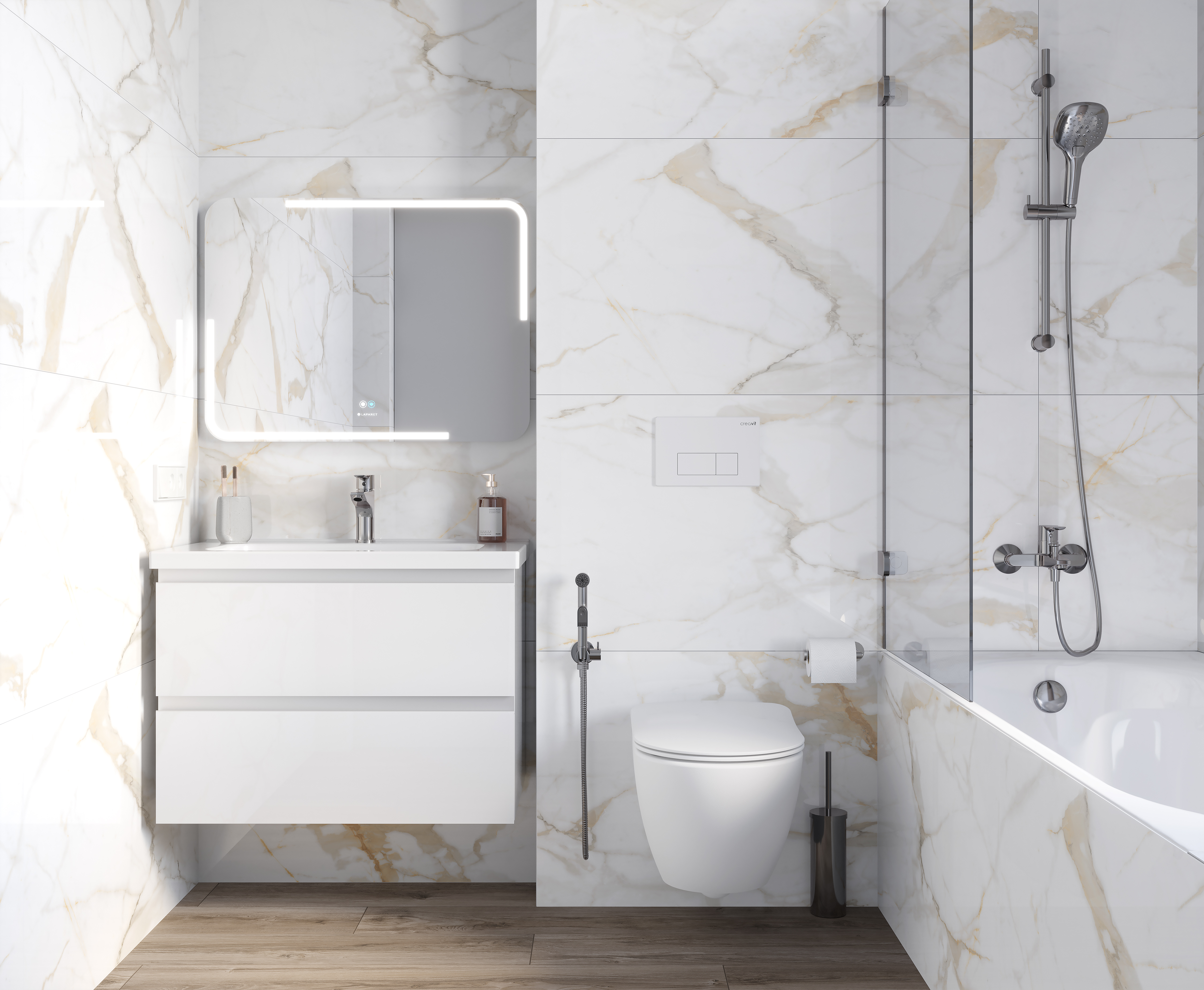 Изображение товара Керамогранит Ceradim Calacatta Superior 60X120 см белый глянцевый