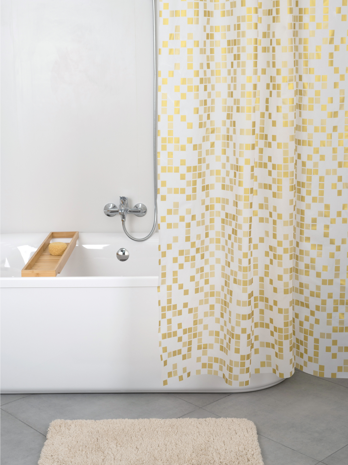 Изображение товара Шторка для ванной комнаты PEVA PIXEL 200x180 см для ванной мгновенная защита стильно дизайн